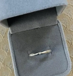 Tiffany & Co. 925 Sterling Silver Elsa Peretti Diamond Stack Ring Size 6 Box - Picture 1 of 2