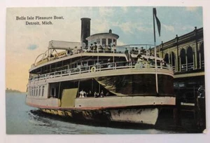 Postal Belle Isle Pleasure Boat Detroit Michigan vapor promesa ferry Windsor - Imagen 1 de 1