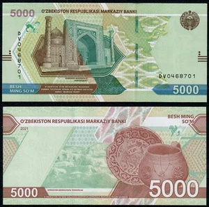 UZBEKISTAN 5000 SOM (P NEW) 2021 UNC - Picture 1 of 1