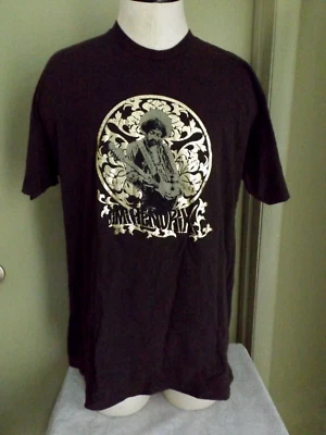 CAMISETA JIMI HENDRIX PATRÓN DORADO * GRANDE * MARRÓN * MÚSICA ROCK & ROLL * Foto 1 de 4
