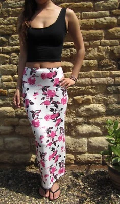 LONG / EXTRA LONG Womens TALL Jersey Skirt MAXI Length - Image 1 of 2