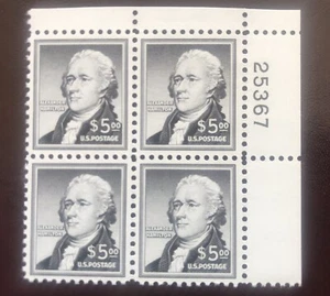 US Scott #1053 Plate Block 1956 Hamilton FVF MNH - Picture 1 of 2