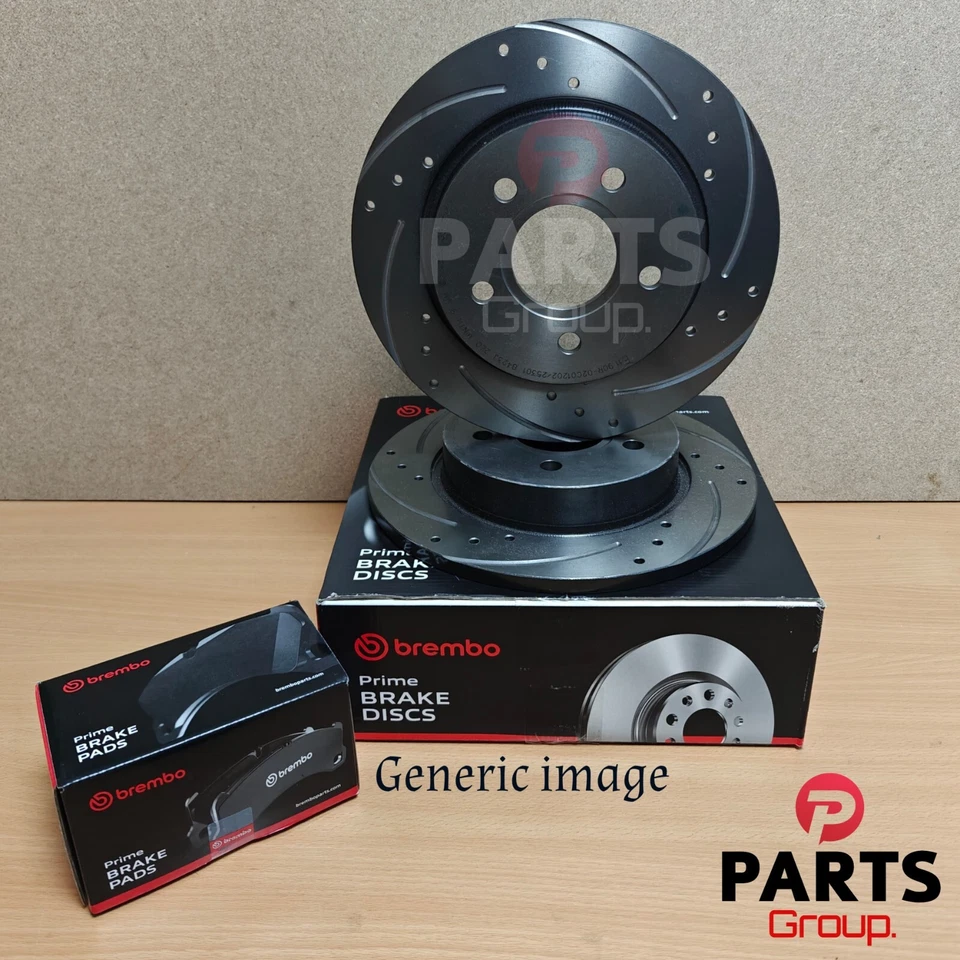 FOR BMW X1 F48 X DRIVE 25D REAR DRILLED GROOVED BREMBO DISCS 280MM + BREMBO PADS - Image 1 of 1