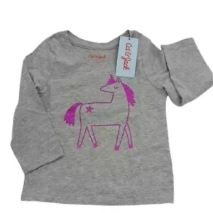 Cat & Jack Einhorn T-Shirt Langarm Glitzer Rundhals Baby Mädchen Größe 12 M - Bild 1 von 4