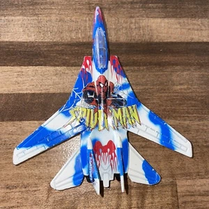 Maisto Marvel Spiderman Hornet Fighter Jet 2004 White Blue Toy - Picture 1 of 4