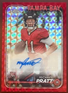 2024 Topps Chrome Auto Rc Red Geometric Refractor Michael Pratt 4/5 RA-MPR - Picture 1 of 2