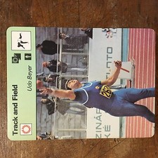 1977-79 SPORTSCASTER #63-01 UDO BEYER JUMBO CARD  TRACK AND FIELD