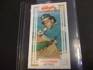 1983 Kellogg’s Xograph 3-D Super Stars #8 Rickey Henderson Oakland A's NO CRACKS