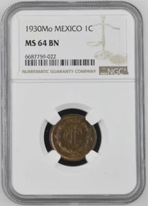 Mexico 1 Centavo 1930 Mo NGC MS 64 BN - Picture 1 of 2