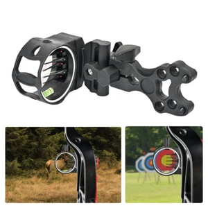 Long Recurve Compound Bow Sight 5 Pin 0.019" Fiber Optic Archery Hunting Target - Picture 1 of 15