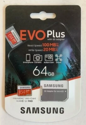 NEW Samsung MB-MC64H EVO Plus 64GB microSDXC UHS-I Memory Card with SD Adapter - Image 1 of 2