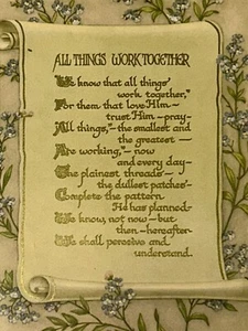 All Things Work Together Prayer 6" x 8" ready to be framed Forget Me Nots - Picture 1 of 3