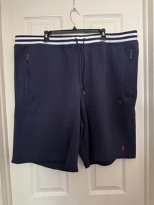 Polo Ralph Lauren Men’s 4XB Big & Tall Double-Knit Navy Blue Drawstring Shorts - Picture 1 of 9