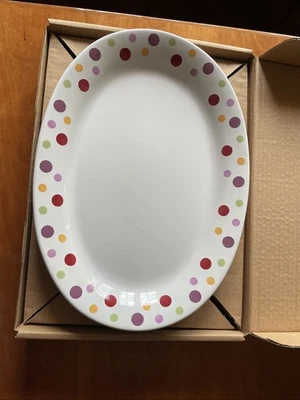 Plato ovalado Pampered Chef adiciones simples puntos descontinuado #2083 caja-usado en excelente estado Foto 1 de 3
