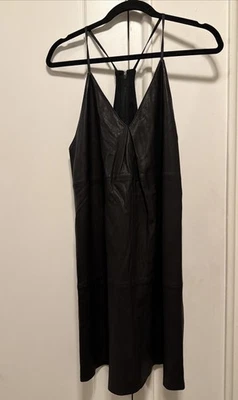 Alice+Olivia Leather Dress - Black - Size S - Image 1 of 4