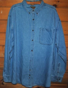 Vintage Herren Langarm Hemd blau Chambray Gr. 2XL - sehr guter Zustand - Bild 1 von 3