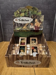 Vintage GOTZ 4" German Porcelain Trollchen Susi Eimer SET/4 TROLLS w/ Display - Picture 1 of 13