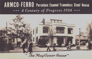 The Mayflower House Armco-Ferro Steel Century Progress 1934 Advertising Postcard - Picture 1 of 2