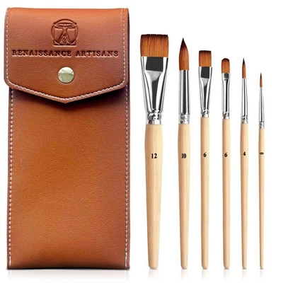 Rembrandt Series I - 6pc Travel Watercolor Brushes Set, Kolinsky Sable Perfor... - Image 1 of 4