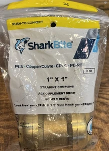 Sharkbite 1" x 1" gerade Kupplung Push-to-Connect Messing bleifrei U020LFA - Bild 1 von 1