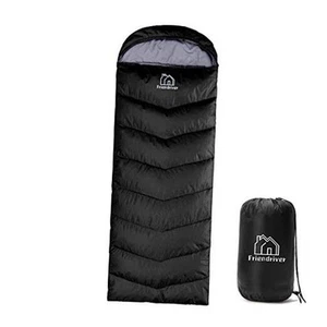 XL Size Upgraded Version of Camping Sleeping Bag 4 Seasons 86.6" x 31.5" Black - Picture 1 of 7