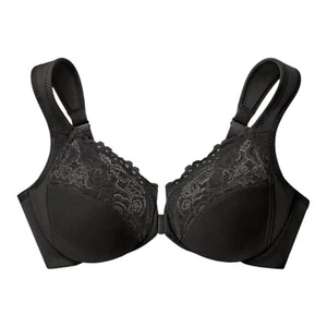 Sujetador Glamorise Wonderwire cierre frontal, US 36G negro - Imagen 1 de 5