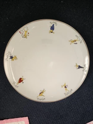 *RETIRED* Pottery Barn Reindeer Holiday Cookie Plate 14" *NEW* original box RARE - Image 1 of 4