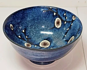 Zuppiera cereali gres fiori ciliegio blu mercato mondiale made in Japan 6,25" - Foto 1 di 5