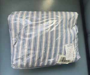 VTG Ralph Lauren Claudine Blue Striped Full Fitted Sheet USA 100% Cotton New - Picture 1 of 8
