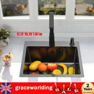 Small Single Bowl Square Stainless Steel Kitchen Sink Undermount Basin Waste Kit - Picture 1 of 13