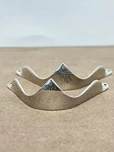 SILVER TONE CURVED ETCHED METAL BOOT  TIP PLATES - Picture 1 of 7