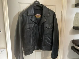 Harley Davidson Leather Nevada Jacket Size L Motorcycle Vintage - Picture 1 of 11