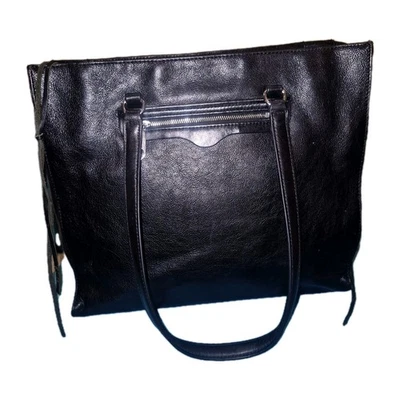 Rebecca Minkoff "Always On Side" Large Black Soft Leather Regan Tote Bag Purse - Image 1 of 4