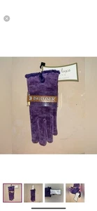 NWT Vintage Isotoner Purple Suede Leather Gloves - Picture 1 of 4