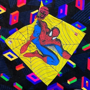Spider-Man Vintage Bandaroos Bandana New NWT 1993 Marvel 24" Handkerchief Yellow - Picture 1 of 5