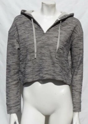 СУББОТА ВОСКРЕСЕНЬЕ Anthropologie серый толстовка репетиции толстовка с капюшоном укороченный Топ sz США S - Изображение 1 из 4