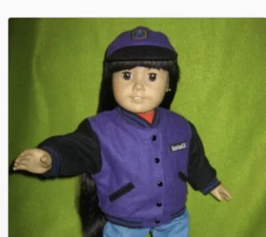 American Girl 1995 Purple Varsity Jacket Outfit with Cap Retired HTF!! - Picture 1 of 12