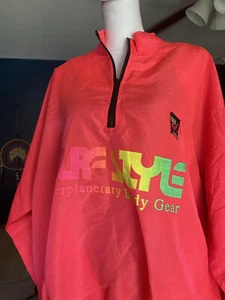 VTG Surf Style Windbreaker Jacket Neon Pink One Size Fits All 90s Pullover - Picture 1 of 11