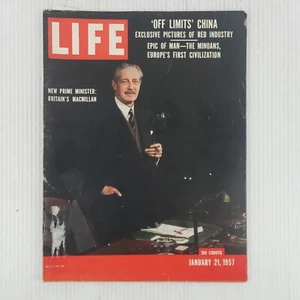 Life Magazine January 21 1957; British Prime Minister MacMillan, China, Minoans - Picture 1 of 8