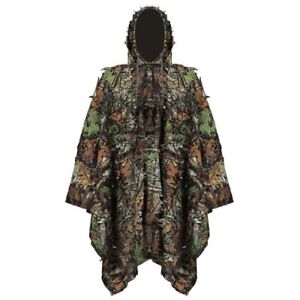 Hunting Poncho 3D Leaves Lightweight Camouflage Ghillie Suit Cloak Spring Autumn