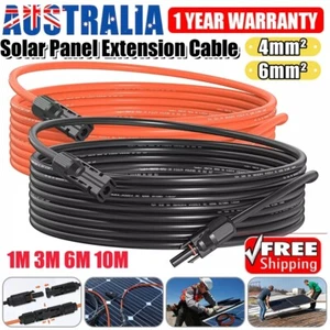 Solar Panel Cable Extension Cable Connector House Caravan Solar Power 4mm² 6mm² - Picture 1 of 12