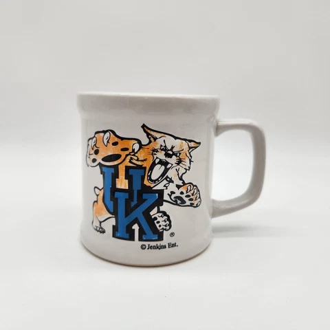 Vintage University Of Kentucky Wildcats Logo Coffee Mug Cup UK Cats Jenkins Ent Cover