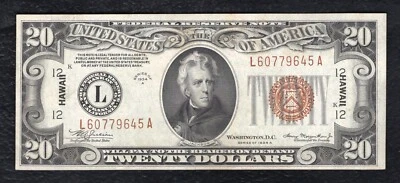 FR. 2305 1934-A $20 “HAWAII” FRN FEDERAL RESERVE NOTE CHOICE UNCIRCULATED - Image 1 of 2