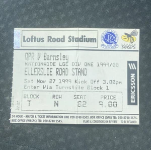Vintage Ticket Stub 1999 SOCCER QPR vs Barnsley - Picture 1 of 2
