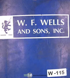 W F Wells F-15, BF-24 consola de alimentación de barras válvula de medición funcionamiento manual de mantenimiento - Imagen 1 de 1