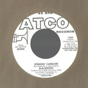 BLACKFOOT Spendin Cabbage 45 RECORD mono / stereo promo NEAR MINT - Picture 1 of 1