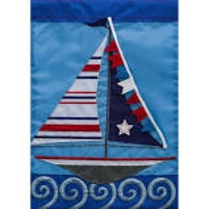 **OPEN FLAG** Sail On 168548 Evergreen APPLIQUE Garden Flag 12.5” x 18” - Imagen 1 de 1