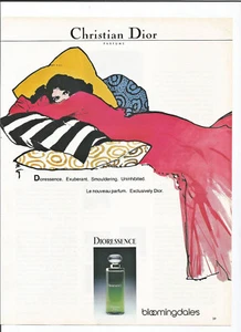 Vintage 1981 Christian Dior Dioressence Parfum Bloomingdale's Print Ads - Bild 1 von 1