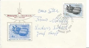 Österreich Olympische Spiele Innsbruck 1964 Olympia Bobbrief mit Olympia-Stempel - Bild 1 von 1