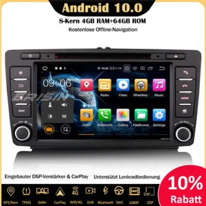 8-Kern 64GB DAB+Autoradio Android 10 Navi CD Für Skoda Octavia Yeti Superb Rapid - Bild 1 von 12